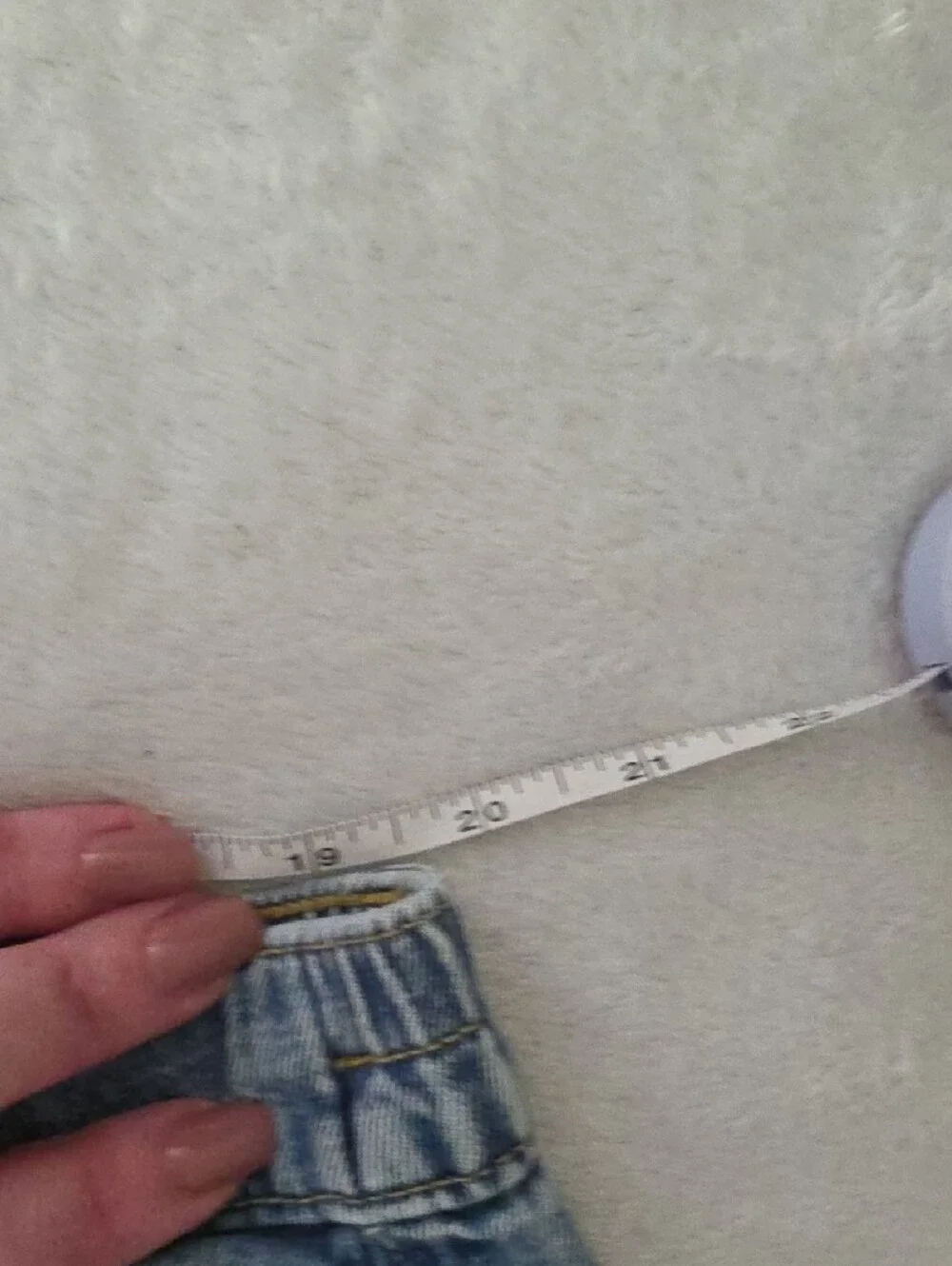 aerie Light Blue Distressed Denim Shorts - Picture 4 of 5